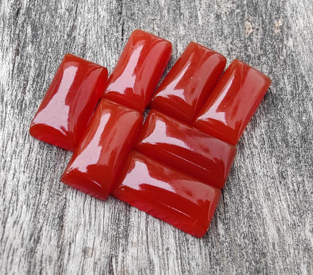 AAA+ Red Onyx Rectangle Cabochon: Flat Back Gemstone - Etsy