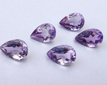 AAA+ Quality Natural Amethyst Teardrop Pear Shape: Faceted Cut Calibrated Gemstone.