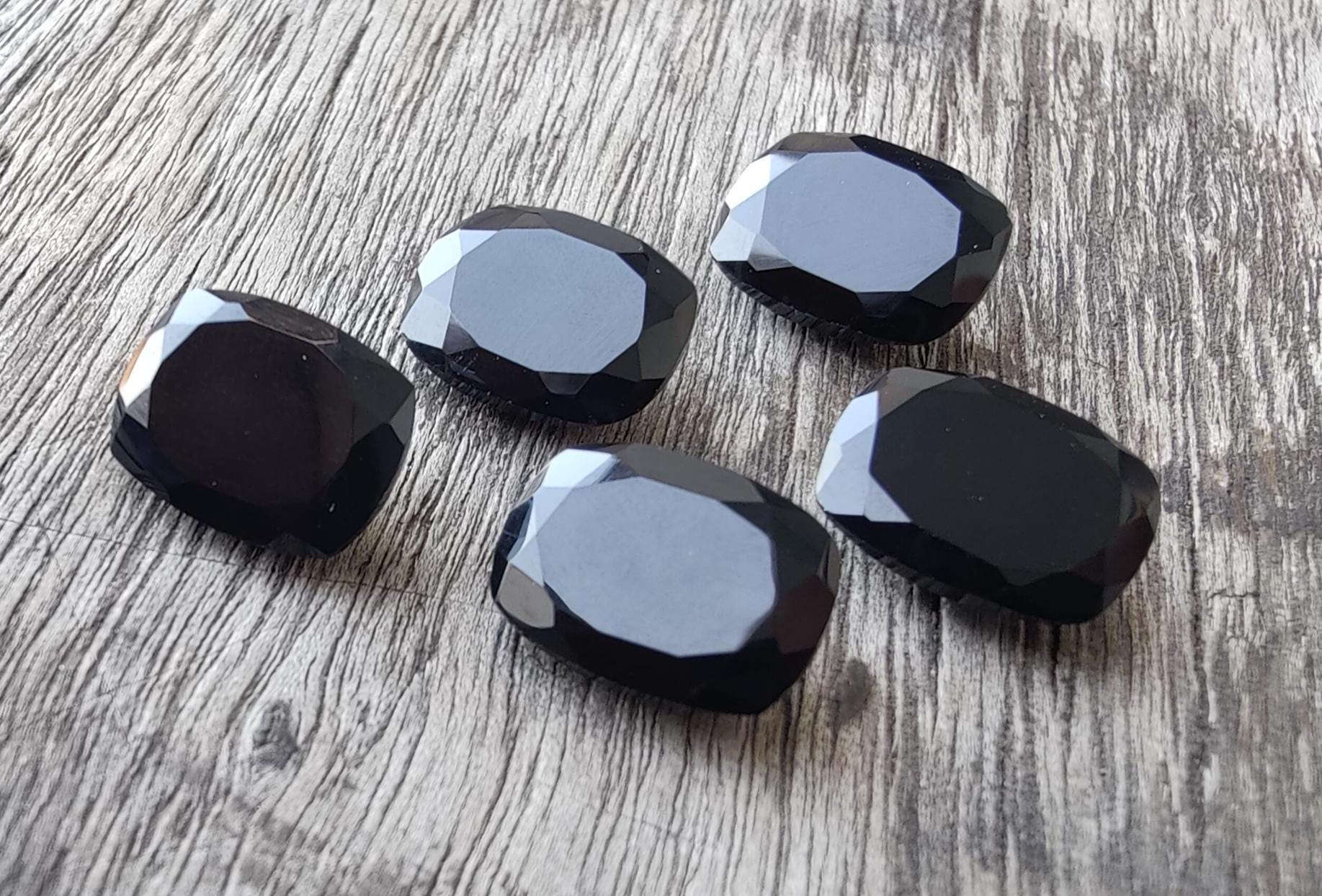 AAA+ Black Onyx Gemstone: Rectangle Cushion Faceted Cut - Etsy
