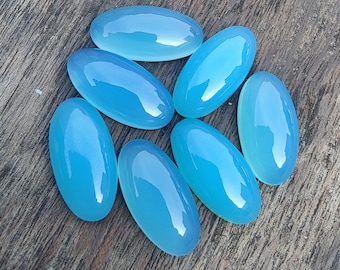 AAA Blue Chalcedony Cabochon: Oval Gemstone for Jewelry Making