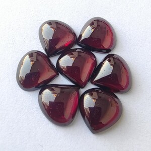 AAA+ Quality Natural Red Garnet Heart Shape Cabochon Flat Back Calibrated Wholesale Gemstones, All Sizes Available