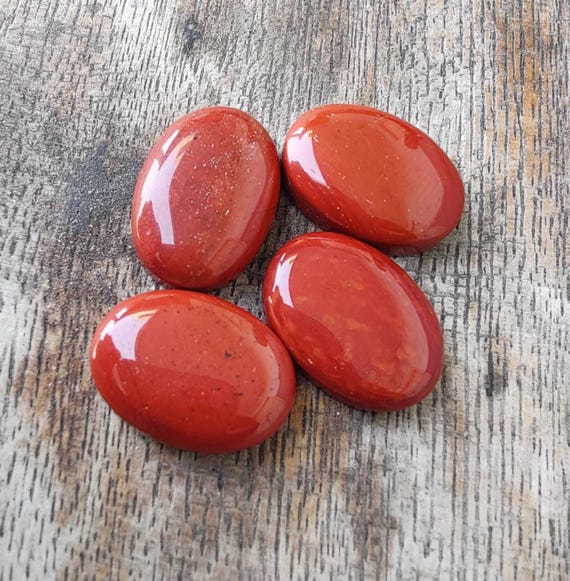 AAA Quality Natural Red Jasper Cabochon: Oval Shape Flat Back Calibrated Gemstones.