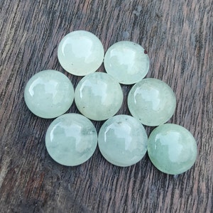 AAA Quality Natural Aquamarine Round Shape Cabochon Flat Back Calibrated Wholesale Gemstones, All Sizes Available image 4