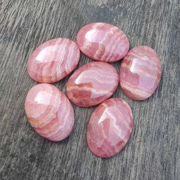 Natural Rhodochrosite Oval Shape Cabochon Flat Back Calibrated AAA+ Quality Wholesale Gemstones, Custom Sizes Available