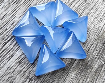 Lavender Chalcedony Triangle Cabochon: AAA+ Quality Gemstone