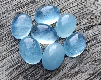 AAA + Qualität Natural Aqua Milky Cabochon: Ovaler Flachrücken kalibrierter Edelstein.