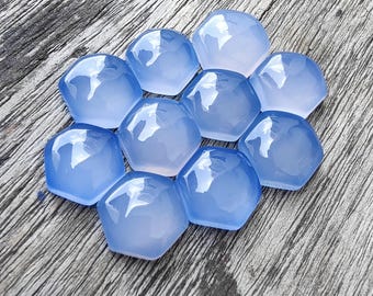 AAA+ ラベンダーカルセドニーカボション：六角形に調整された宝石