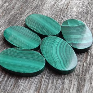 AAA Malachite Gemstone Cabochon: Green Coin Shape, All Sizes