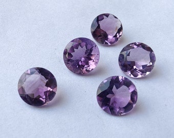 AAA+ Quality Natural Amethyst Round Shape Faceted Cut Calibrated Wholesale Gemstones.