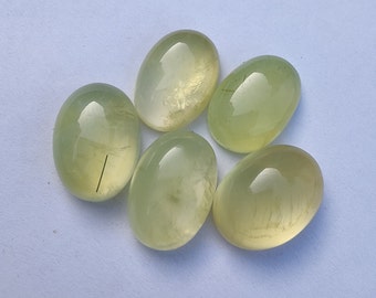 Natural Yellow Prehnite Oval Shape Cabochon Flat Back Calibrated AAA+ Quality Wholesale Gemstones, All Sizes Available