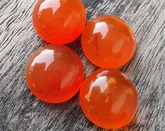 AAA+ Carnelian Cabochon: Natural Orange Round Gemstone