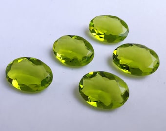AAA+ Quality Natural Green Quartz Gemstone: Faceted Cut Oval Shape Calibrated Gemstone.
