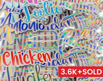 Custom Vinyl Name Decal | Personalized Car, Window, Laptop, Bottle, Glassware, Wedding, Business Decal - Any Text, Image, or Logo
