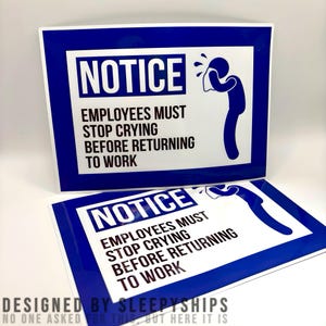 Enseignes de bureau amusantes (2 exemplaires) – Humour sur le lieu de travail, cadeau de patron, décoration de bureau, enseigne de salle de pause, art mural de bureau, imperméable, autocollants en vinyle, cadeaux
