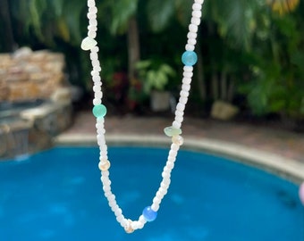 Tropical Mermaid Beaded Necklace
