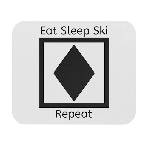 Ski-Themed Mouse Pad (Rectangle)  - Black Diamond (Eat Ski Sleep repeat)