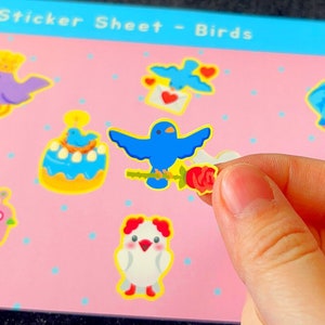 Kleine Vögel Aufkleber Aufkleber, niedliche 9 Vögel Kunst matt dekorative kawaii Vögel für Wasserflasche Kindle Laptop Vogelliebhaber Accessoire Geschenk