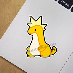Relaxaurus Lux Palworld inspired sticker, kawaii pals dinosaur electric, die cut vinyl water bottle laptop kindle art, cute handmade gifts