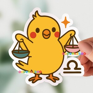 Weegschaal papegaai vogel sticker, schattige papegaai verjaardagscadeau, sterrenbeelden horoscoop sterrenbeelden, laptop kaart waterfles gestanste vogels stickers