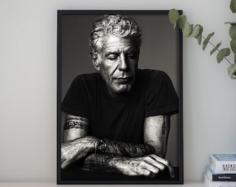 Póster de Anthony Bourdain, impresión de pósteres en lienzo, arte clásico de pared de película para decoración de habitaciones, gran regalo para regalar