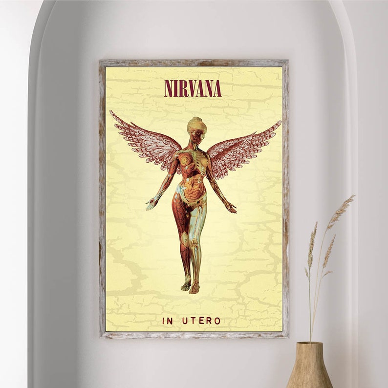 Nirvana In Utero Musik Album Poster Leinwand Giclée Druck, Wand Kunst Geschenk, Posterdruck, Raum Dekor, Geschenke für Sie/Ihn, Kunstdruck Bild 2