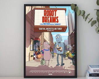 Póster de la película Robot Dreams, impresión de carteles en lienzo, arte de pared de película clásica para decoración de habitaciones, gran regalo para regalar