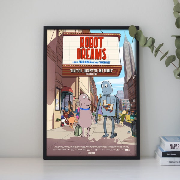 Robot Dreams Movie poster, Canvas Poster Printing, Classic Movie Wall Art for Room Decor, Great gift to give