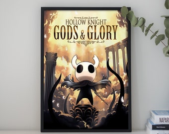 Affiche Hollow Knight, impression giclée sur toile, cadeau d'art mural, impression d'affiche, décoration de chambre, cadeaux pour lui/elle, impression d'art