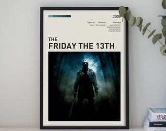 Friday the 13th Custom Poster, Classic Film Posters, Vintage Movie Poster, Personalized Movie Posters, HD Poster, Canvas Print