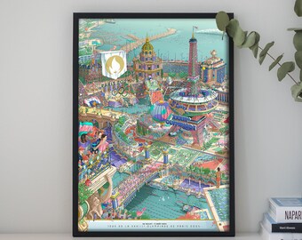 Décoration de chambre avec poster des Jeux olympiques, cadeau pour lui/elle, impression d'art, cadeau de fan