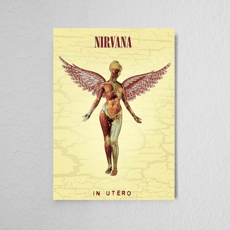 Nirvana In Utero Musik Album Poster Leinwand Giclée Druck, Wand Kunst Geschenk, Posterdruck, Raum Dekor, Geschenke für Sie/Ihn, Kunstdruck Style 1