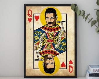 Freddie Mercury Queen Posterdruck, Raumdekoration, Geschenke für Sie/Ihn, Kunstdruck