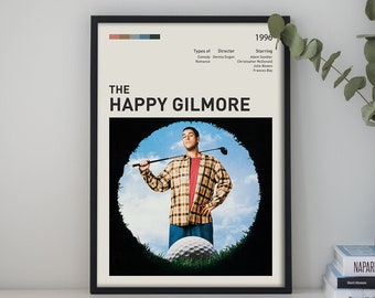 Cartel personalizado de Happy Gilmore, carteles de películas clásicas, carteles de películas vintage, carteles de películas personalizados, carteles HD, impresión de lienzo