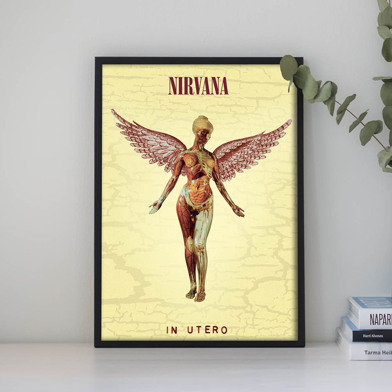 Nirvana In Utero Musik Album Poster Leinwand Giclée Druck, Wand Kunst Geschenk, Posterdruck, Raum Dekor, Geschenke für Sie/Ihn, Kunstdruck Bild 1