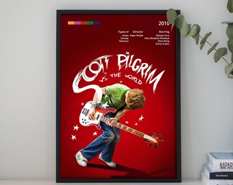 Scott Pilgrim vs the World, affiches personnalisées, affiches de films personnalisées, affiches de films classiques, décorations murales, gravure de films