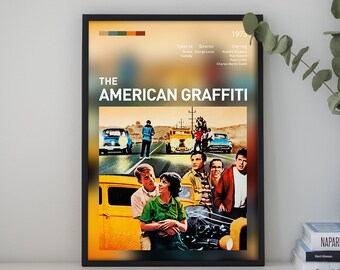 American Graffiti Customized posters, Personalized movie posters, Classic movie posters, Retro film, Wall decorations, Art posters