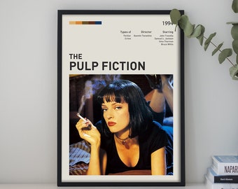 Pulp Fiction Affiches personnalisées, Affiches de films personnalisées, Affiches de films classiques, Décorations murales, Gravure sur film, Cadeaux pour affiches