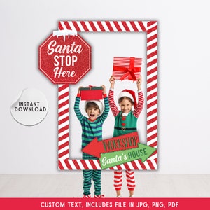 Cornice selfie Babbo Natale, cornice selfie Buon Natale, decorazioni per feste di Babbo Natale, cabine fotografiche per decorazioni per feste natalizie, cabine per foto digitali di Babbo Natale