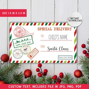 Christmas gift labels digital, From Santa Claus, Custom Santa gift labels, Custom Gift Label for Children, Christmas special delivery labels