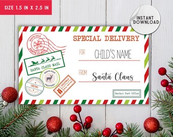 Christmas gift labels digital, From Santa Claus, Custom Santa gift labels, Custom Gift Label for Children, Christmas special delivery labels