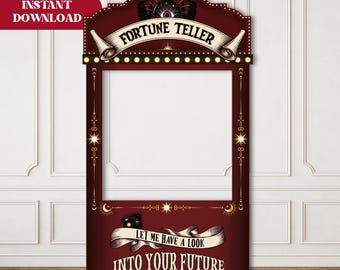 Fortune Teller Halloween Selfie Frame, Tarot Psychic Selfie Frame, Creepy Psychic Selfie Prop, Haunted Circus Decor, Spooky Photo Booth Prop