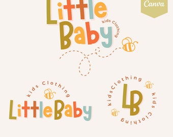 Kids Logo, Logo kids creative template, Bee logo Template,, Kids clothing logo template, Kids Boutique Logo, Fun Kids Logo, Baby Logo