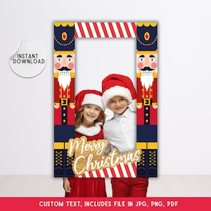 Nutcracker selfie frame, Merry Christmas Photo Booth Prop, Holiday selfie frame, Christmas Decor, Christmas Party Photo Prop, Holiday Party