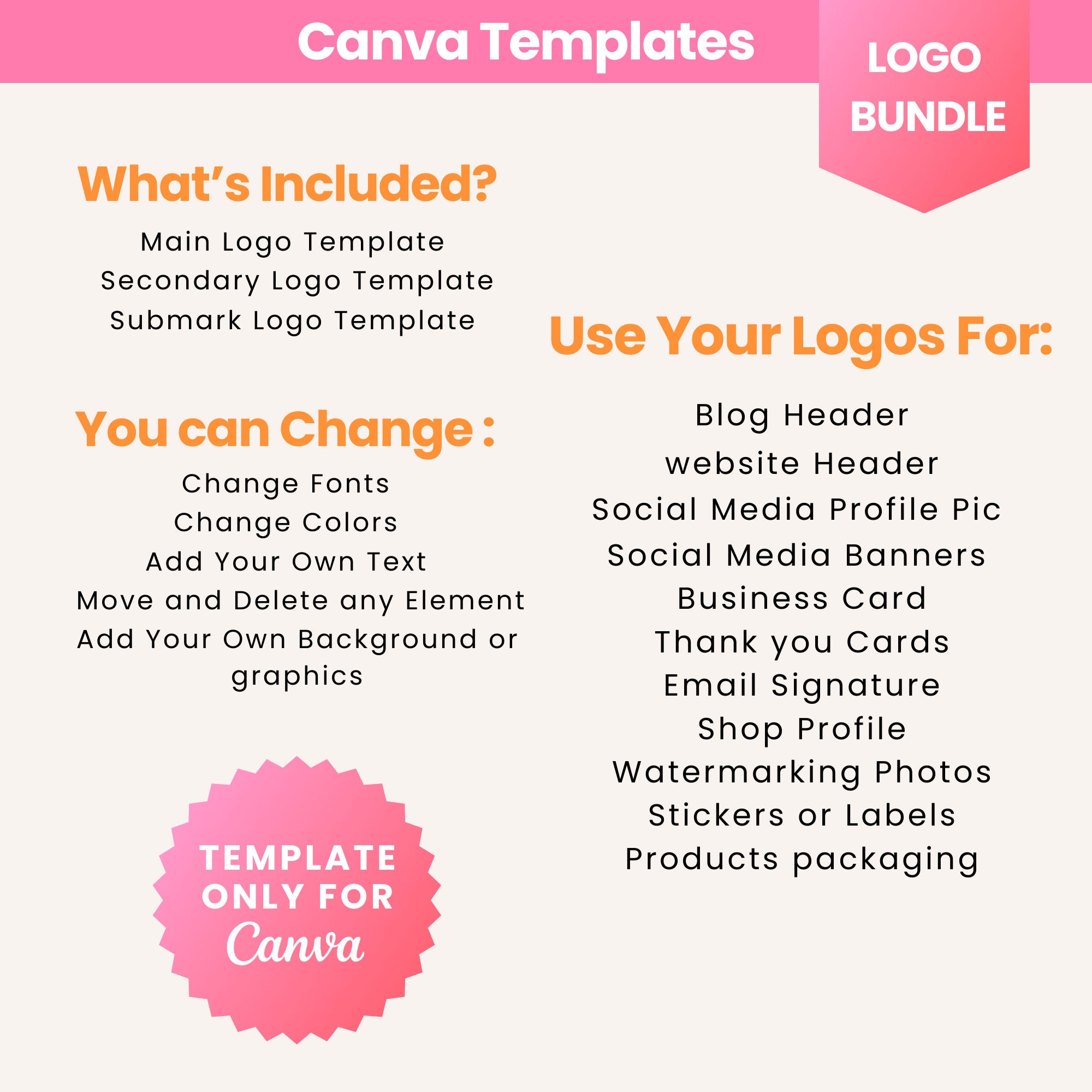 customize 12,310+ pink logo templates online - canva... Colorful Logo Canva Template, Clothing Logo, Pink Logo Template, Fun ...