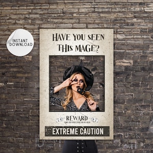 Have You Seen This mage Photo Booth Prop Frame, custom Halloween Party Wanted Poster, halloween Printable Photo Booth, Instant Download