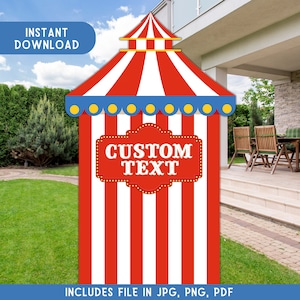 Custom Text Circus Tent Prop, Circus Custom text, Big Top Circus Tent Prop, Circus Birthday Party, Carnival Birthday, kids birthday party
