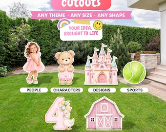 Custom Character Cutouts, Personalized Party Props, Party Centerpieces, Custom Party Sign, Any Size Printable Party Decor, Digital Prop