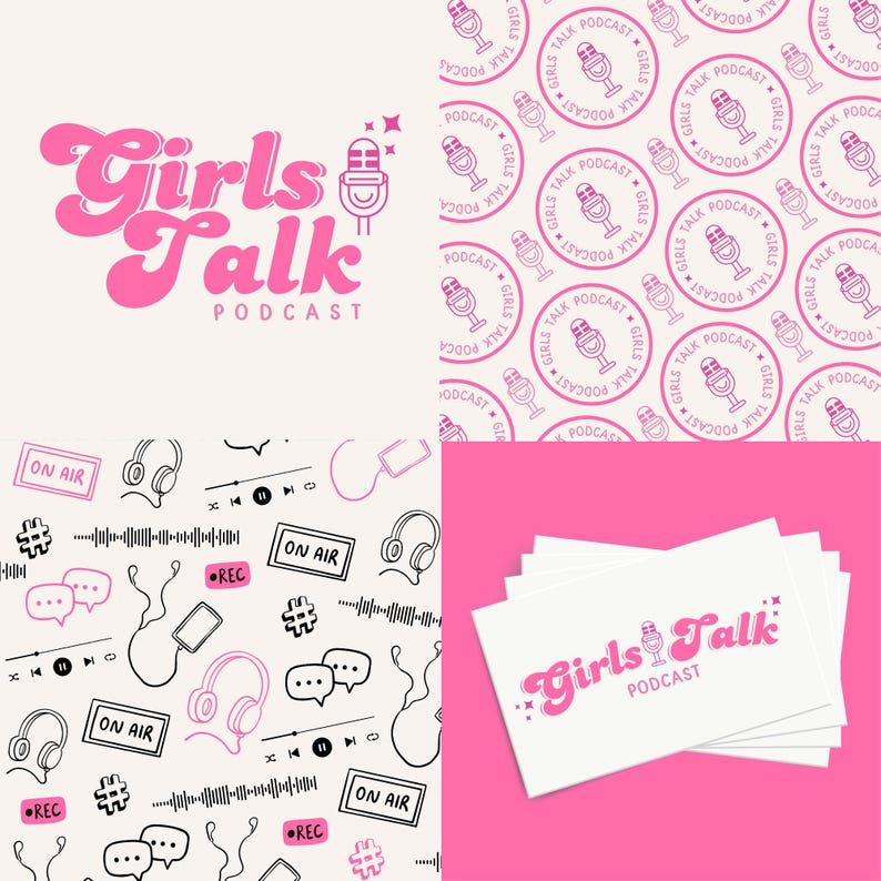 Editable Pink Logo Template, Retro Style Logo Template, Logotemplate ...