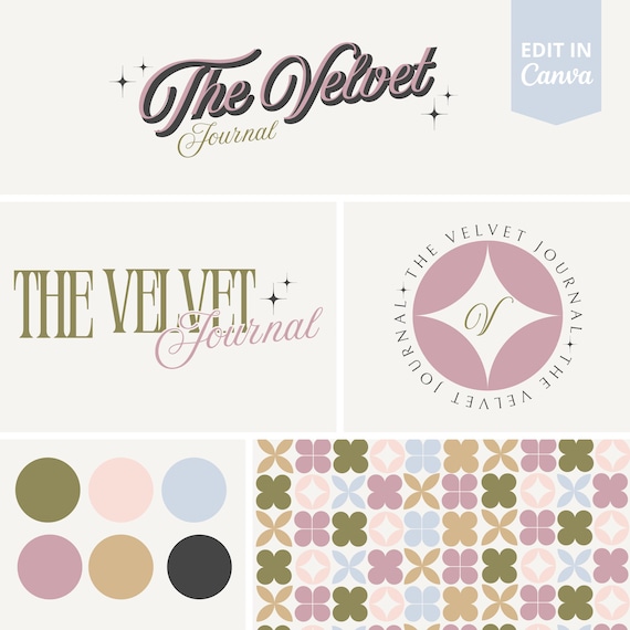 Modern Elegant Logo Template, Elegant Logo Template, Canva Branding, Classic logo template, Colorful Brand template, Elegant branding kit