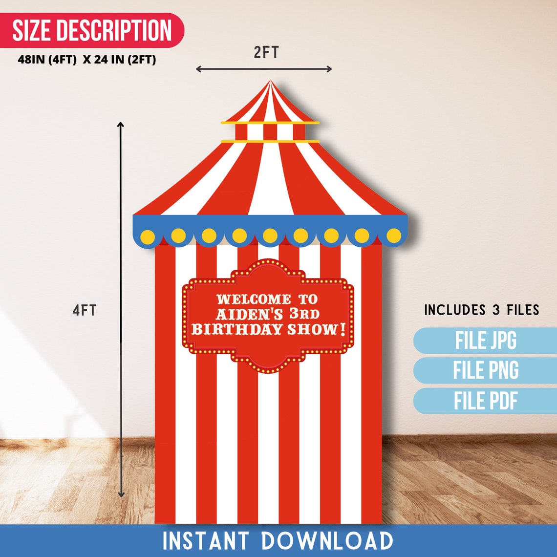 Custom Text Circus Tent Prop, Circus Custom Text, Big Top Circus Tent ...